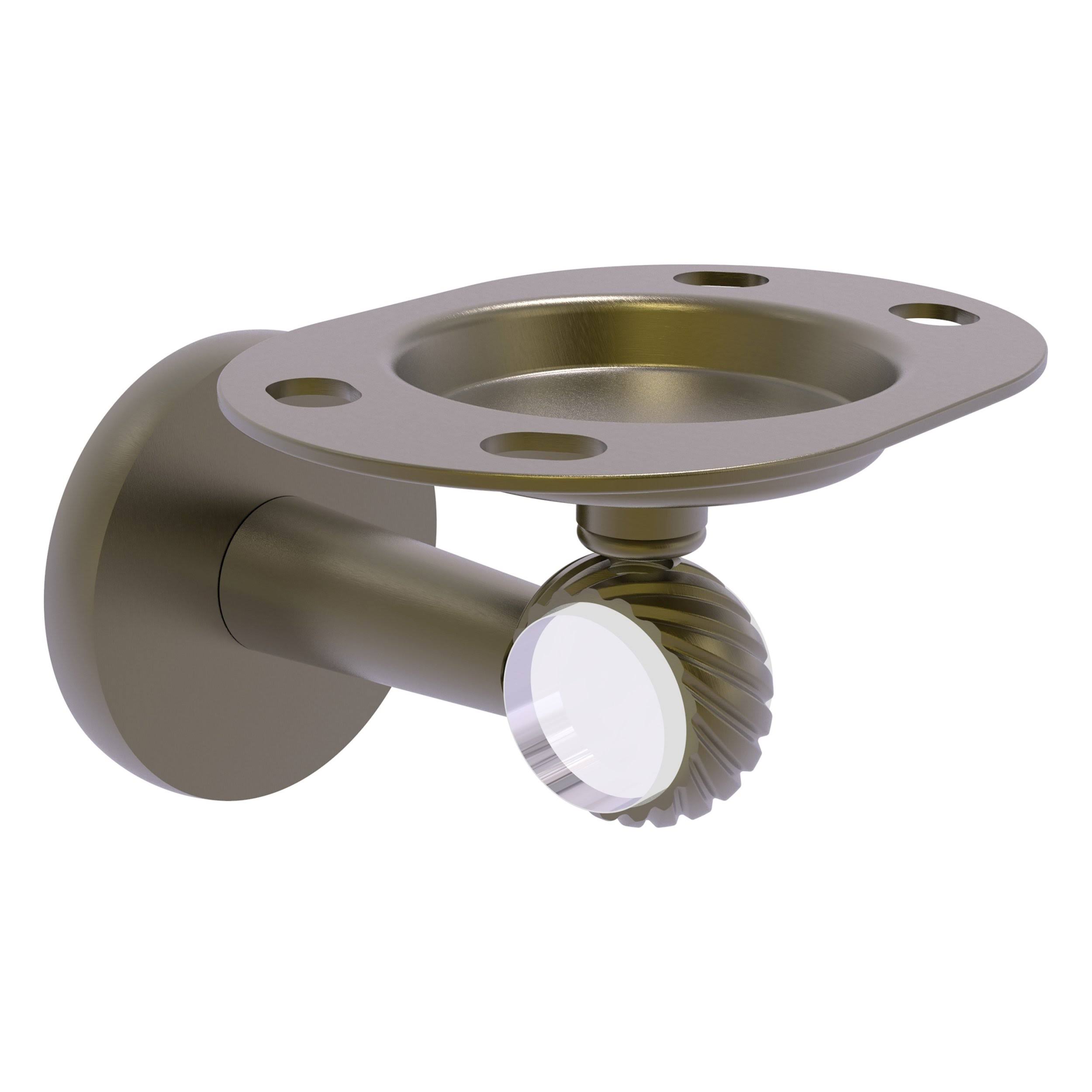 Allied Brass Clearview Collection Tumbler and Toothbrush Holder with Twisted Accents - Antique Brass