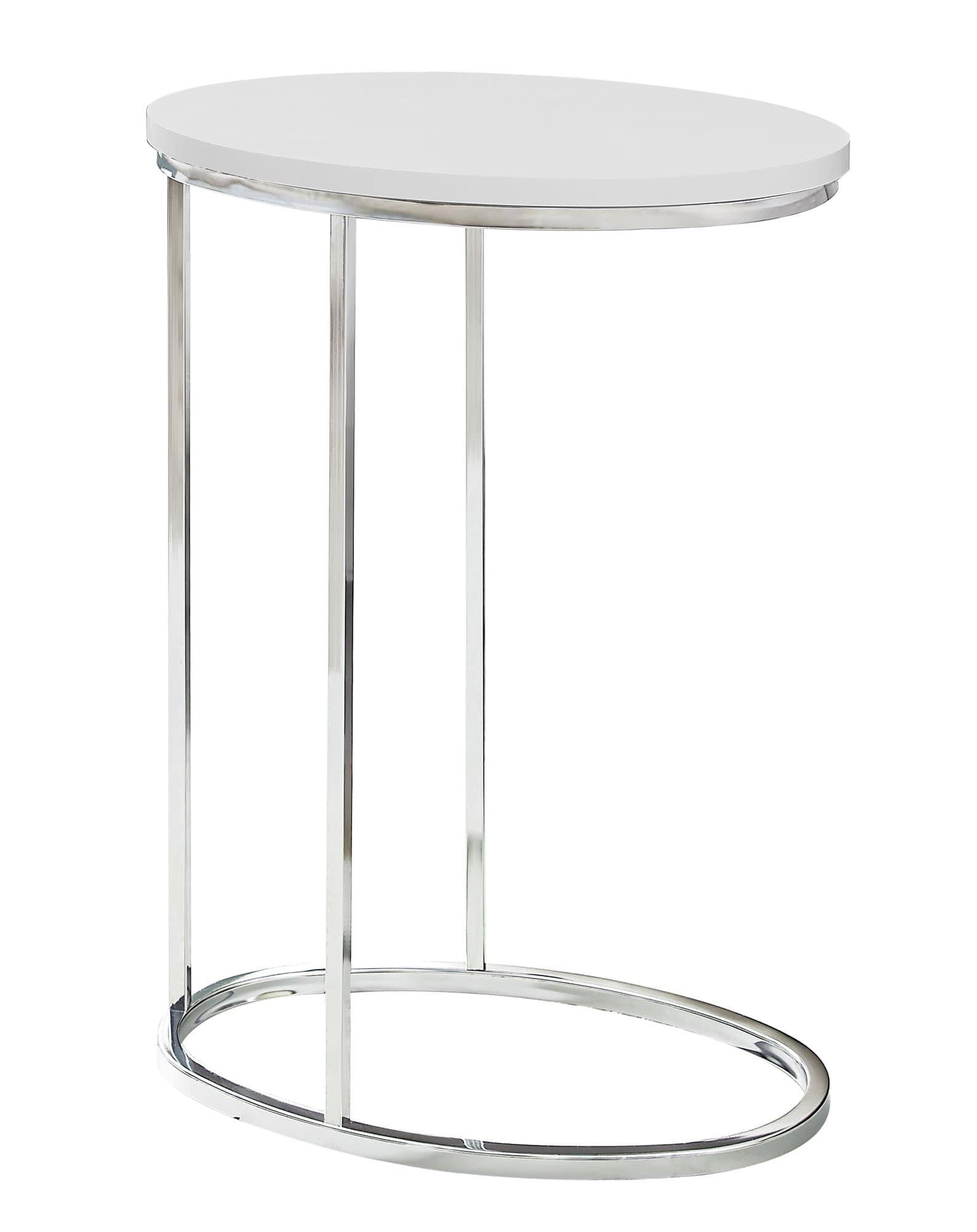 18.5x22 x 12x22 x 25x22 White Particle Board Metal Accent Table
