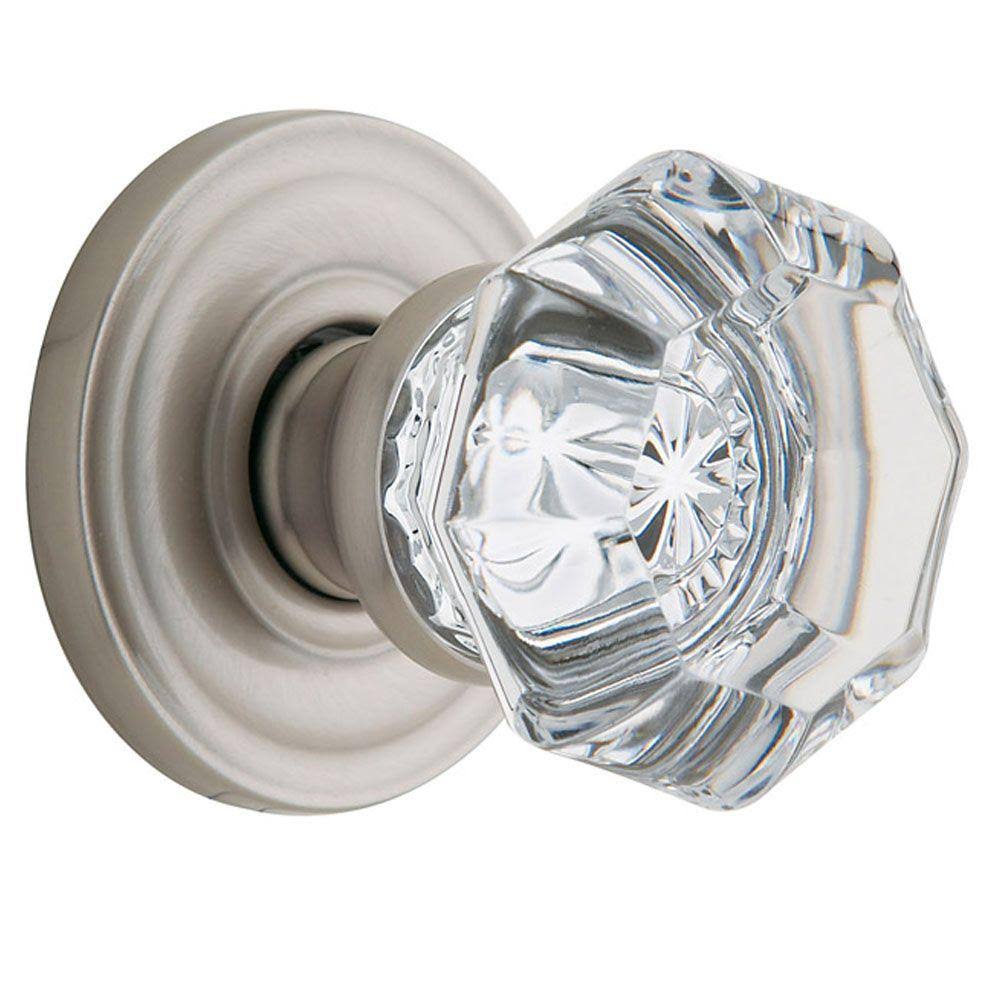 Baldwin 5080.150.priv , Filmore Satin Nickel Privacy Crystal Knob