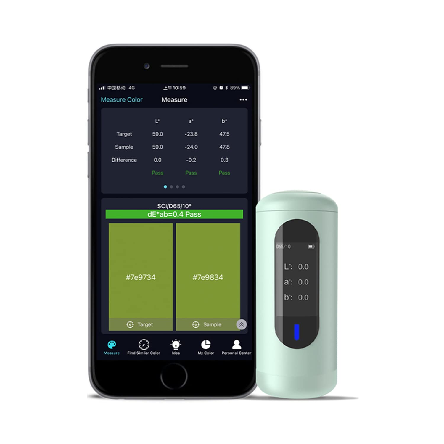 VEYKOLOR Precise Colorimeter, Spectrophotometer, For Measuring Color Difference Delta Eab, Color Values(CIELab, CIELch, RGB, Opacity, etc), 4mm Aperture, Apply to Paint, Plasic, Printing