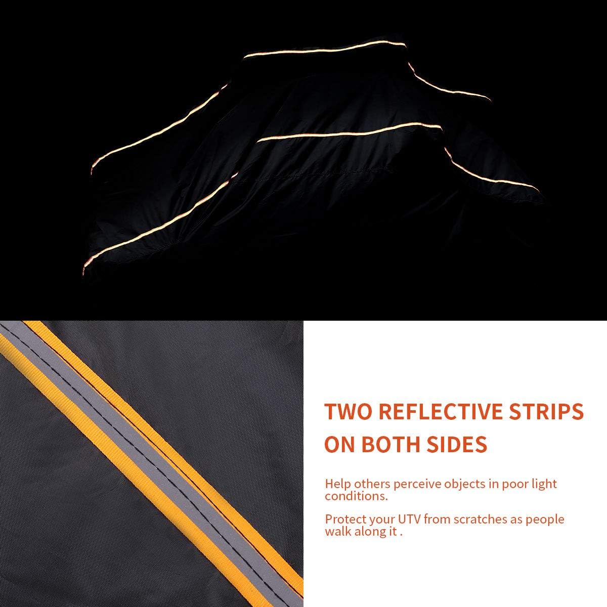 Ranger Cover, Kemimoto UTV Covers Waterproof All Weather Storage with Reflective Strip Compatible with Polaris Ranger RZR Protect Your SxS from Rain, Snow, Dirt, Debris and Damaging UV Rays Pack of 2