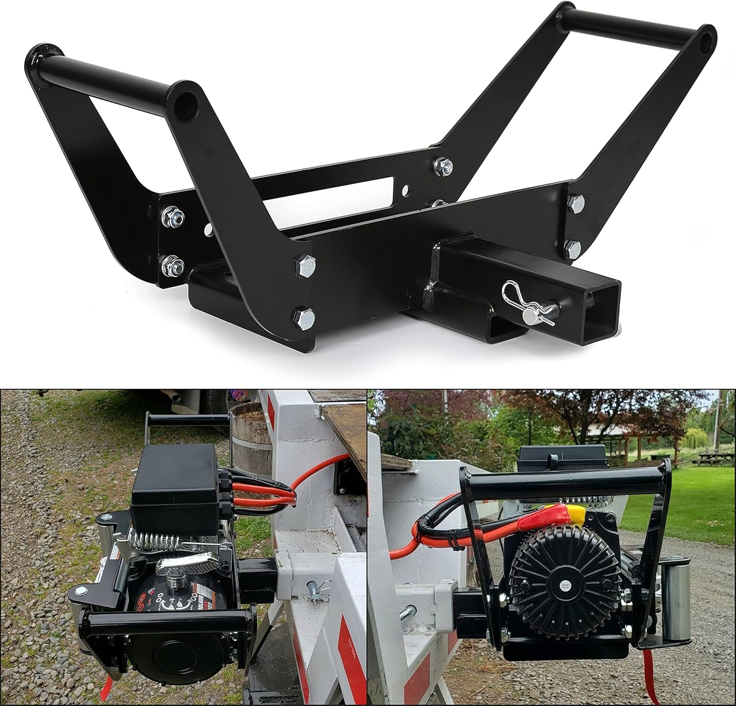 ECOTRIC 10x 4 1/2 Cradle Winch Mount Mounting Plate 13,000 Lb Capacity Recovery Winches with One Year Warranty Pack of 2
