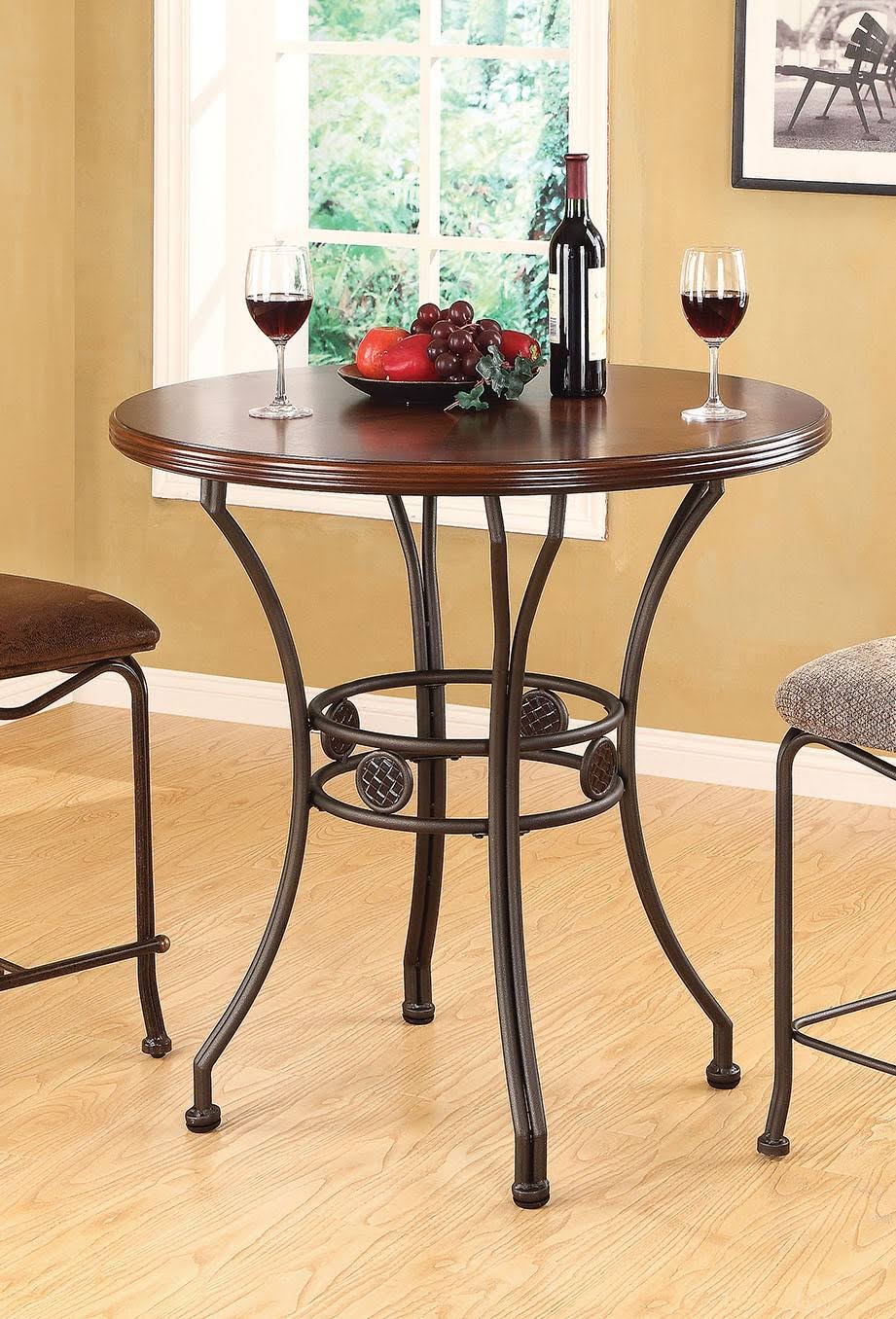 Acme Furniture Tavio Walnut u0026 Dark Bronze Counter Height Table