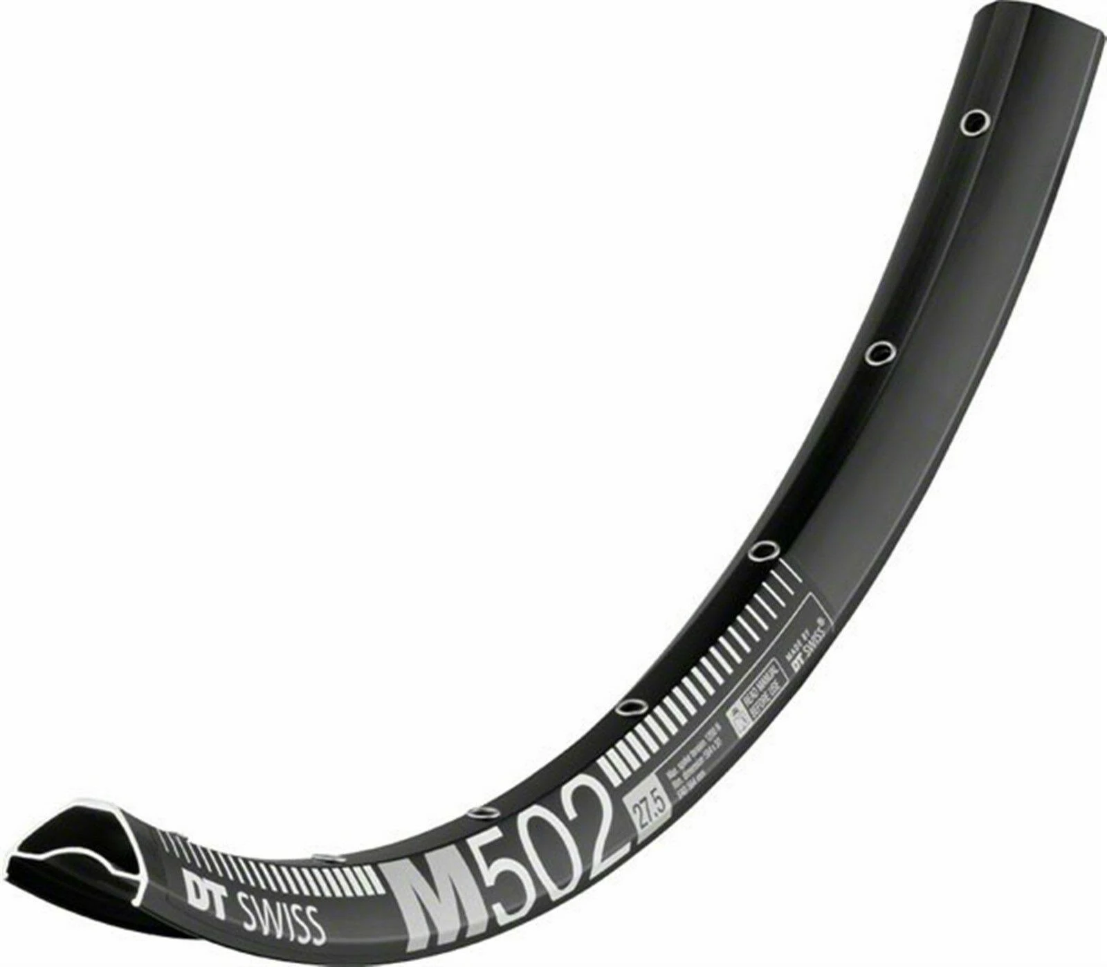 DT Swiss M 502 27.5x22 Tubeless-Ready Disc Rim 32H Black
