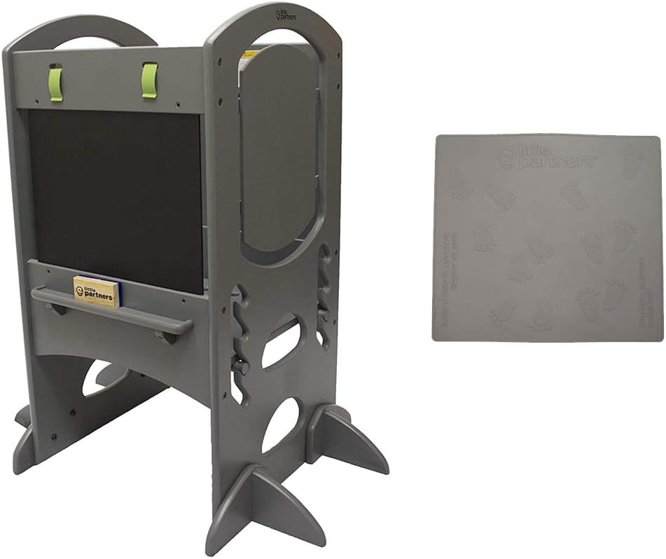 Little Partners Bundle Pack | Limited Edition Learning Tower with Anti-Slip Silicone Mat (Natural)