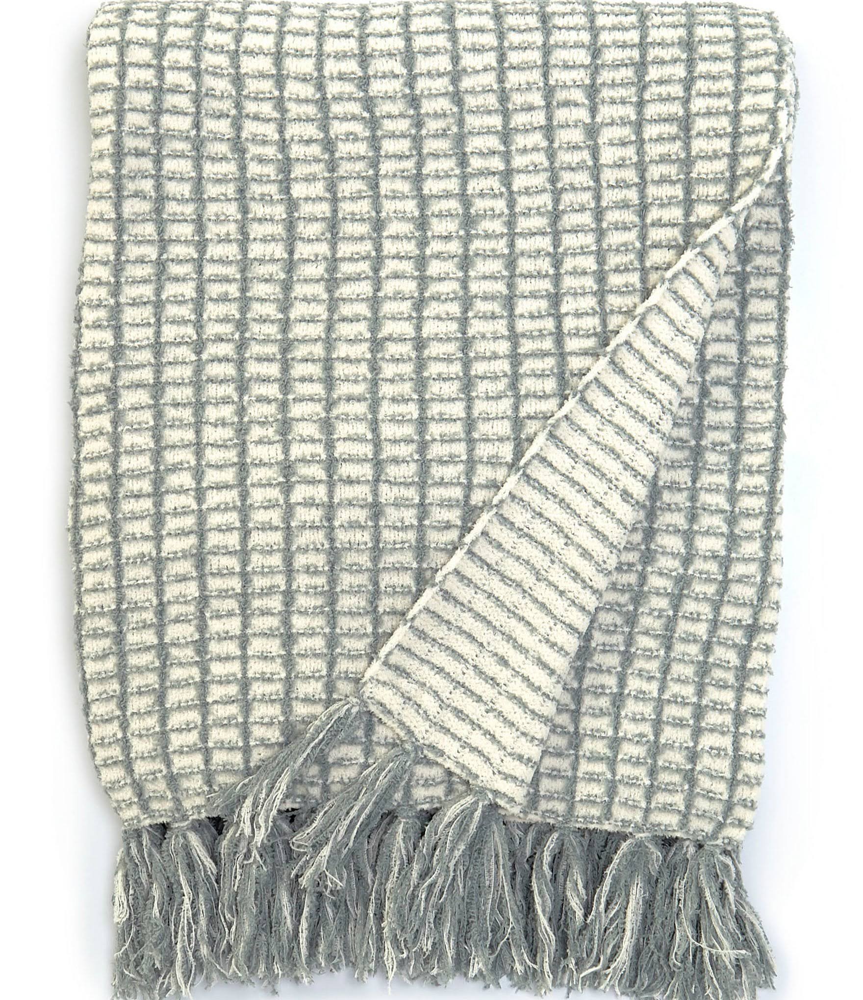 Barefoot Dreams - CozyChic Beach House Blanket in Sage Green-Cream