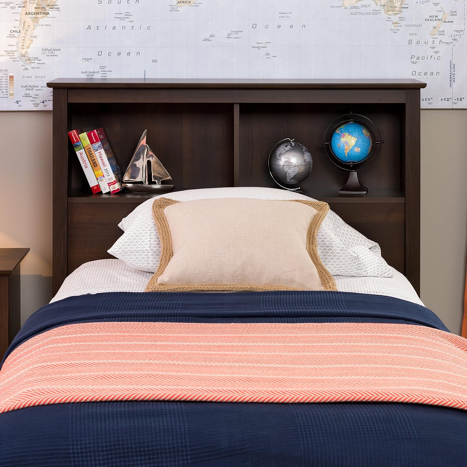 Prepac Twin Bookcase Headboard, Black