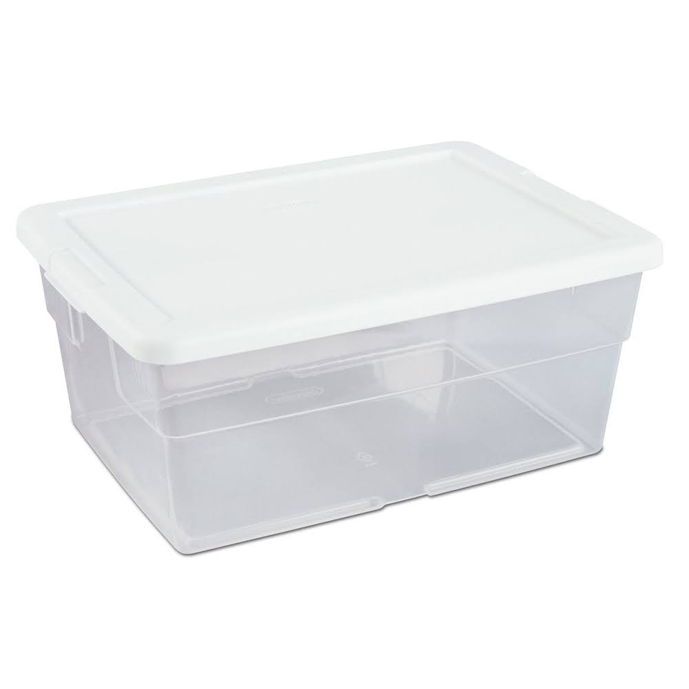 Sterilite 16 Quart Clear Stacking Storage Container Tub, 24 Pack