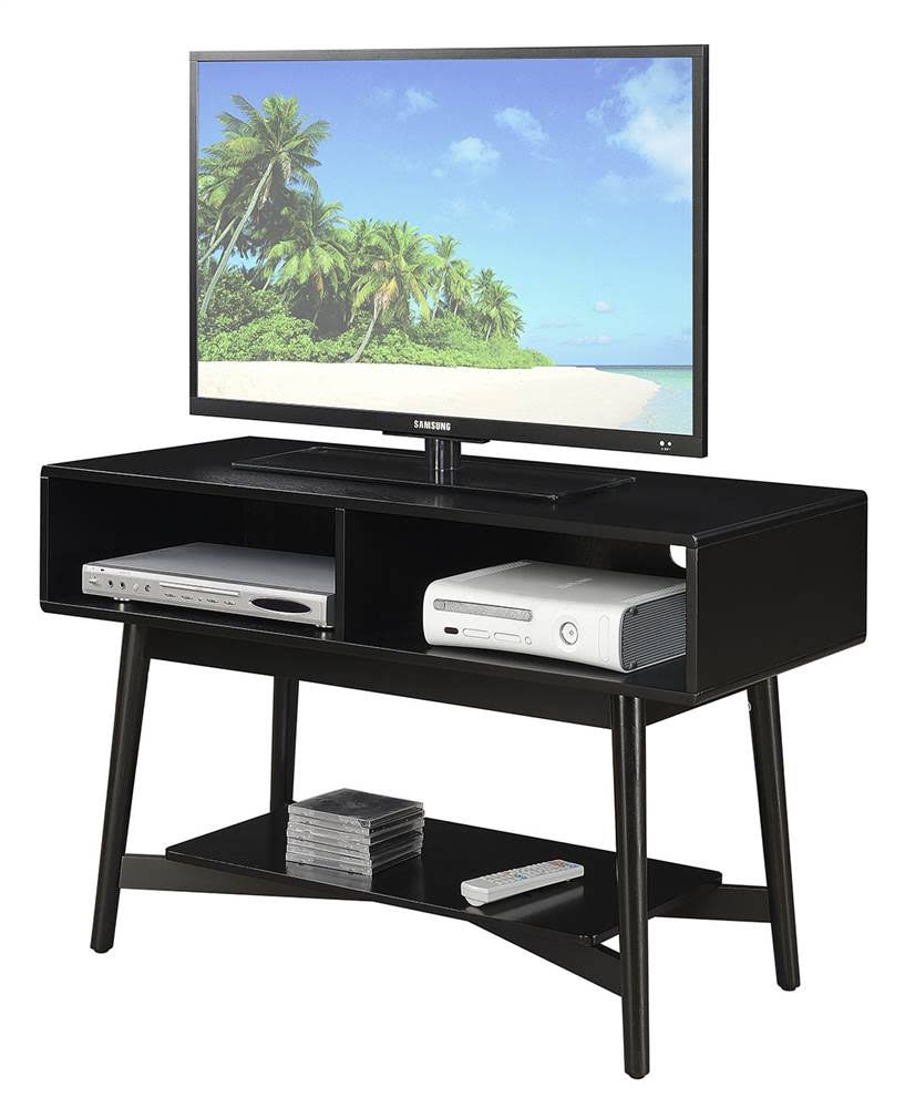Convenience Concepts Savannah Black Mid Century TV Stand