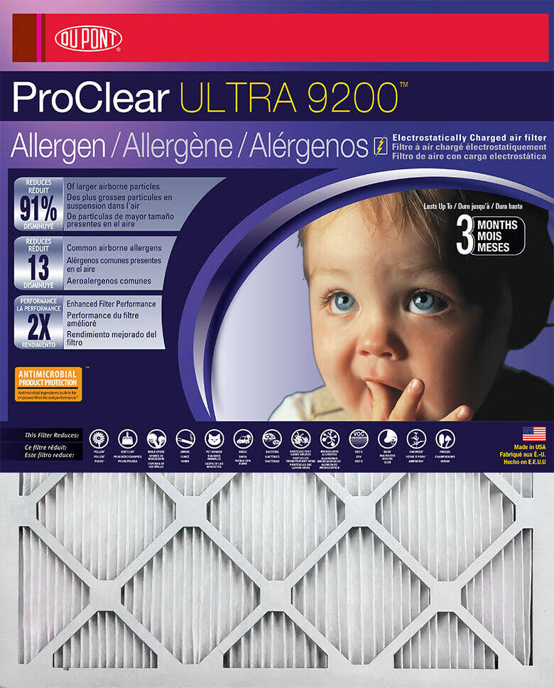 14x14x1 Dupont Proclear Ultimate Allergen Electrostatic Air Filter (4 Pack)