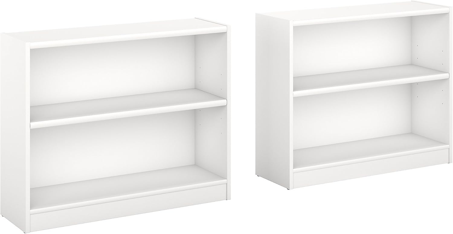 Bush Furniture Universal 5 Shelf Bookcase Set of 2 in Classic Black