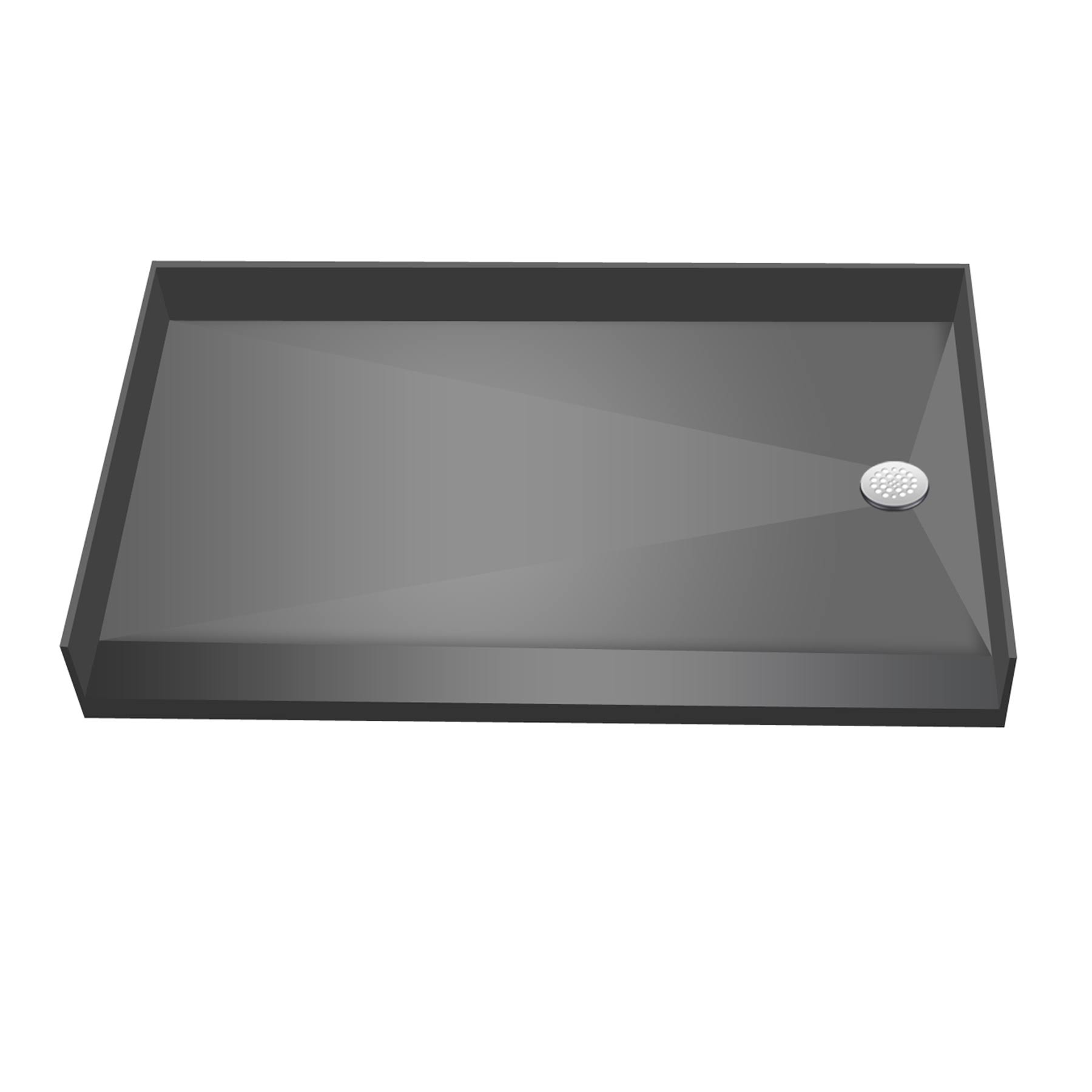 Tile Redi Barrier-Free Shower Pan,Right Drain 3060RBF-PVC, Black