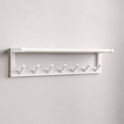 Billerica Solid Wood 7 - Hook Wall Mounted Coat Rack Three Posts Teen Color: White