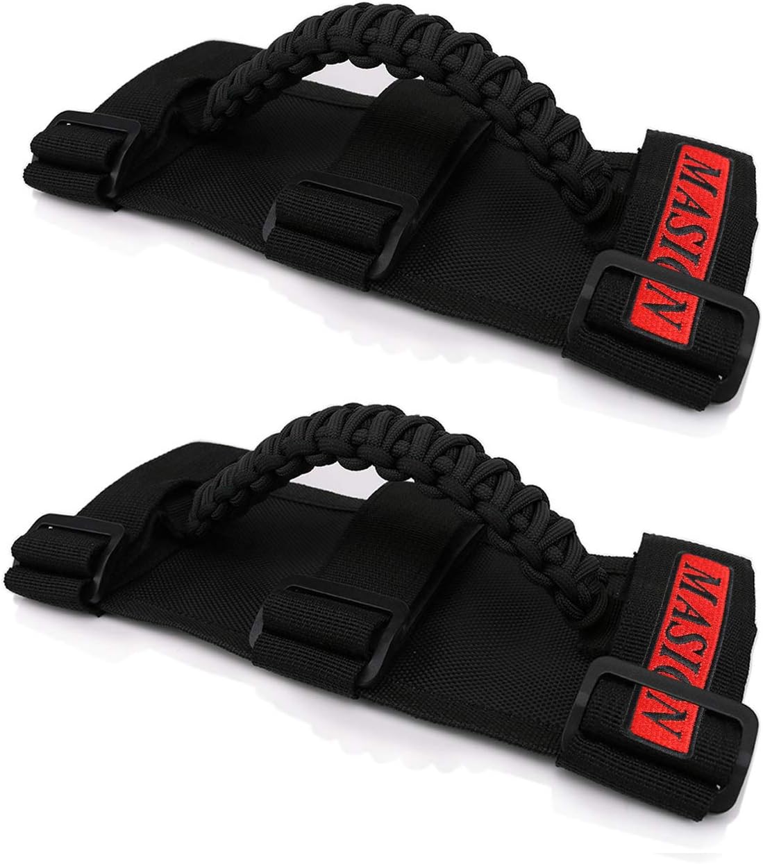 2 X Roll Bar Grab Paracord Grab Handles 3Straps Handles Fit for 2 to 3-inch Roll Bars for Most Wrangler Models TJ CJ YJ JK JKU JL JLU(Sport, Willys,Sahara,Rubicon)1986-2020(Orange)