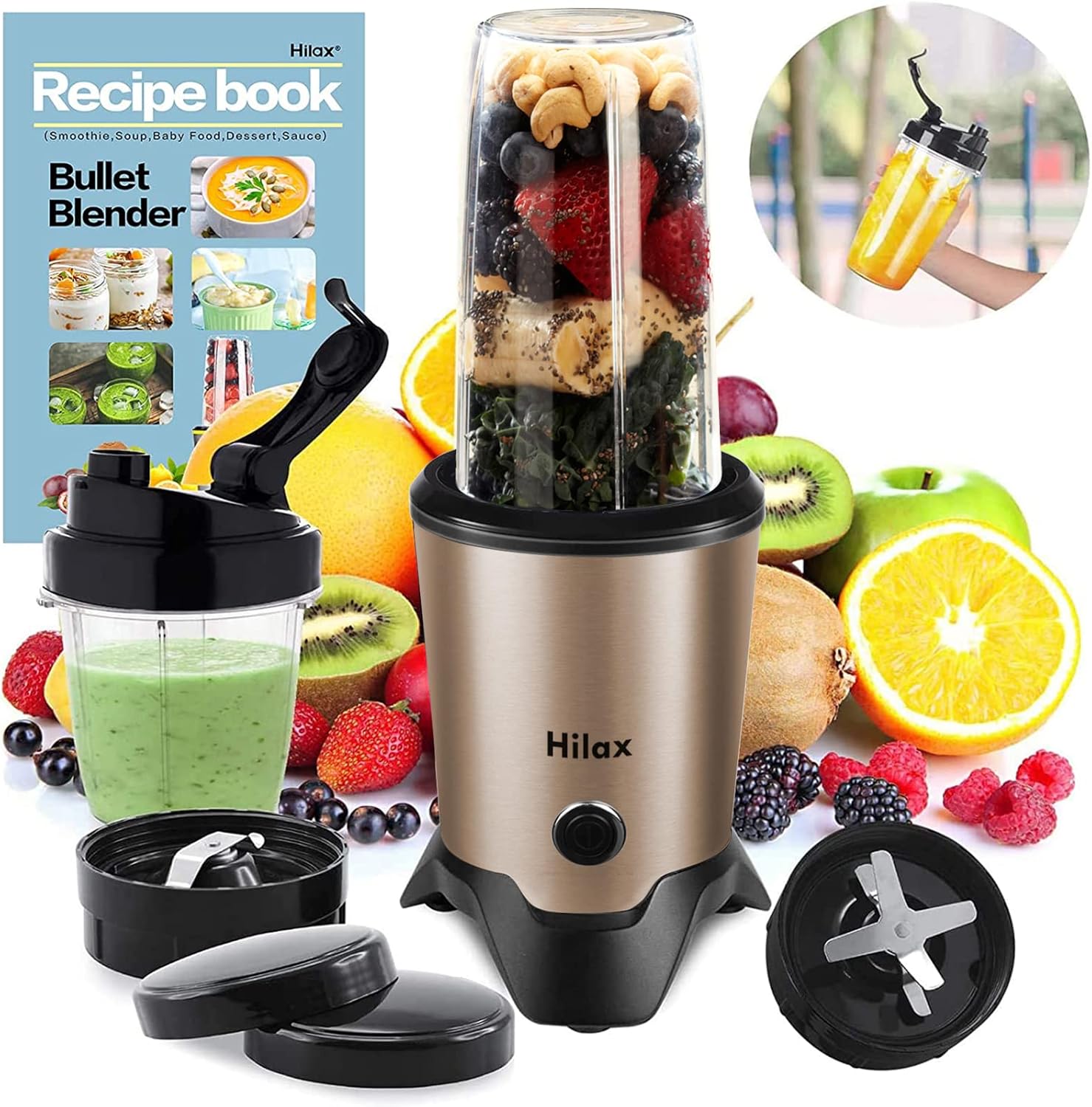 Blenders for Making Smoothies Shakes - 1200W High-Speed Professional Personal Blender,Fruit Juice Mixer High Speed Blender, 2-Set Blades,35oz and 14oz Portable Travel Blender Bottles,BPA Free Pack of 2