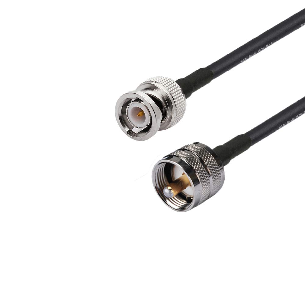 RedYutou Extension Radio Cable UHF PL259 Male Plug to BNC Male Plug cb Coax Cable RG58/50cm Pack of 2