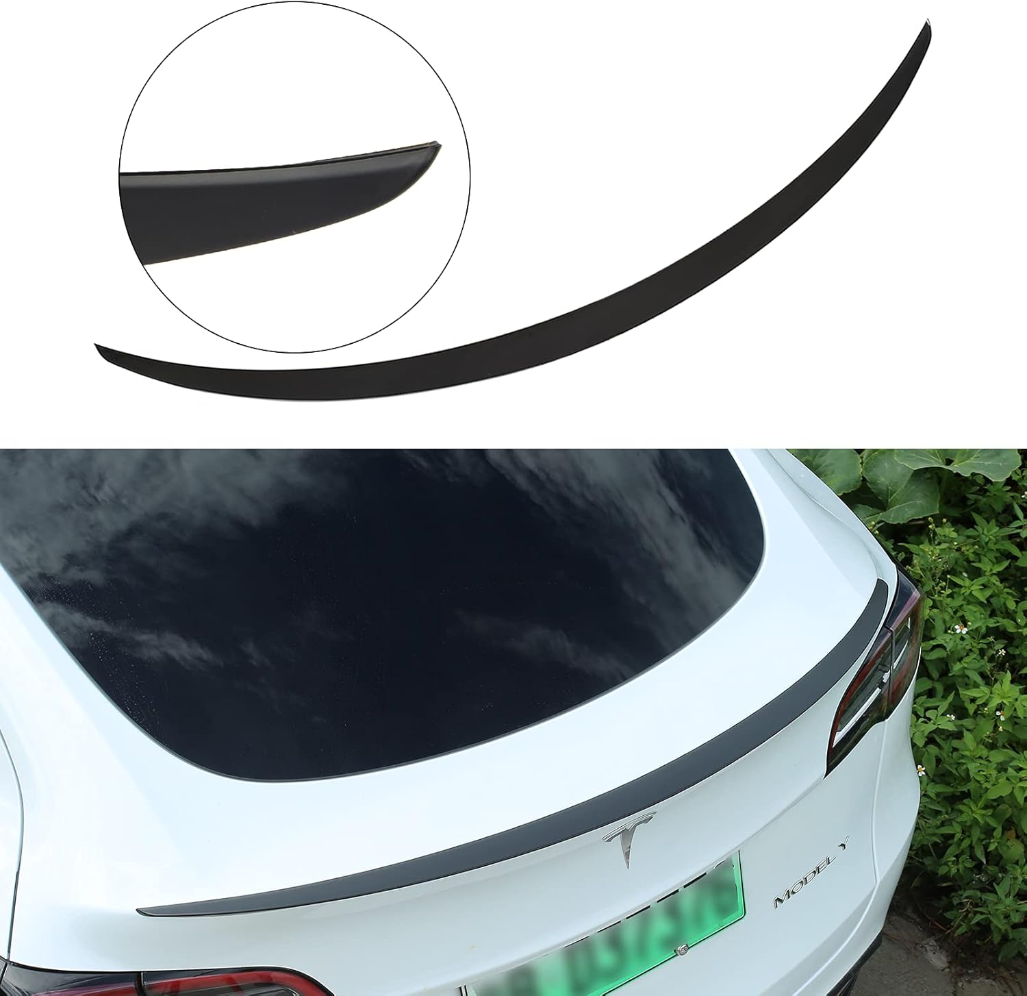 Carwiner Tesla Model Y Trunk Spoiler Wing ABS OEM Style Rear Trunk Spoiler Wing Performance Carbon fiber Sport Accessories 2020 2021 (Matte Black)