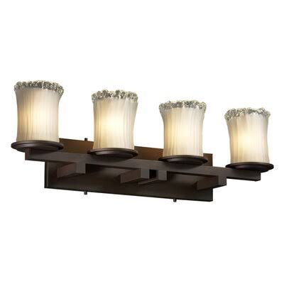 Zak 4-Light Vanity Light Astoria Grand Shade Color: Clear Textured, Finish: Matte Black