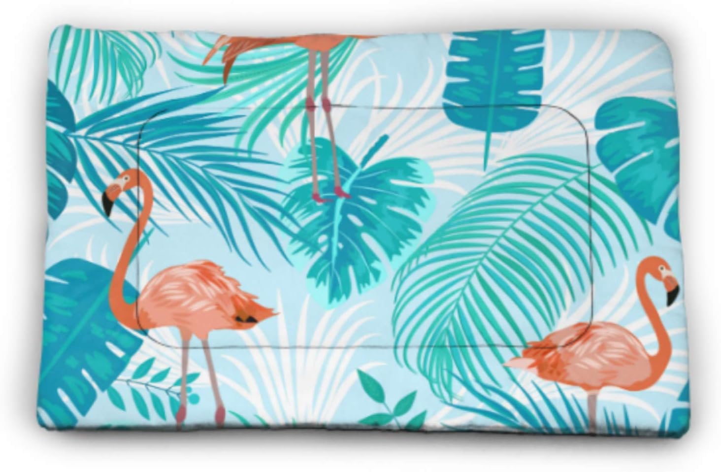 ALALAL Seamless Flamingo Leaves Monstera Tropical Dog Cat Easy Clean Dog Supplies Non Slip 40&times;27inch Pet Pad Machine Washable Pet Pad for Stress Release