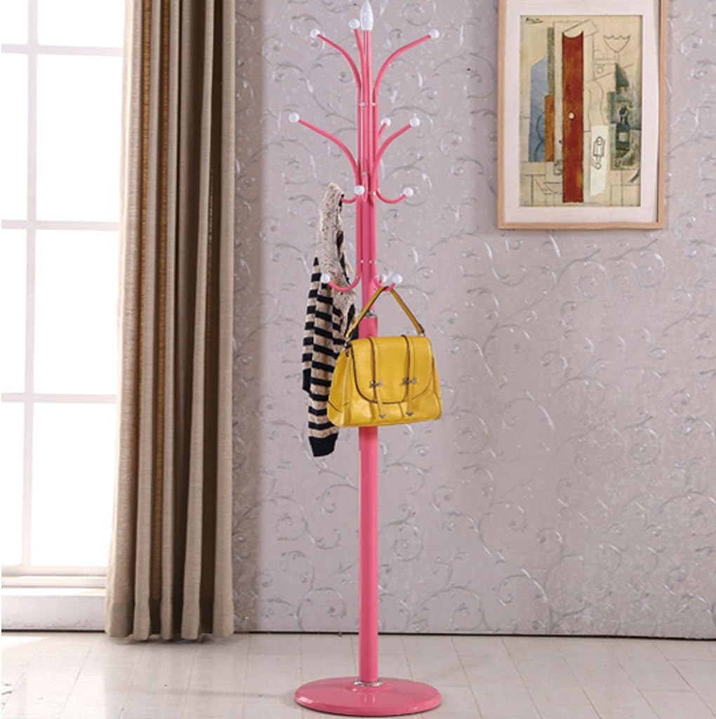TY BEI Coat Rack Living Room Wrought Iron Hanger Floor Hanger Bedroom Creative Modern Hanger Size: 175x40x40cm | (Color : White)