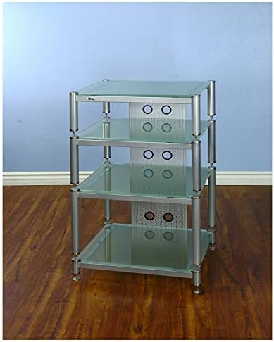 VTI BLG Series 4 Shelf Audio Rack-Silver/Black/Frosted