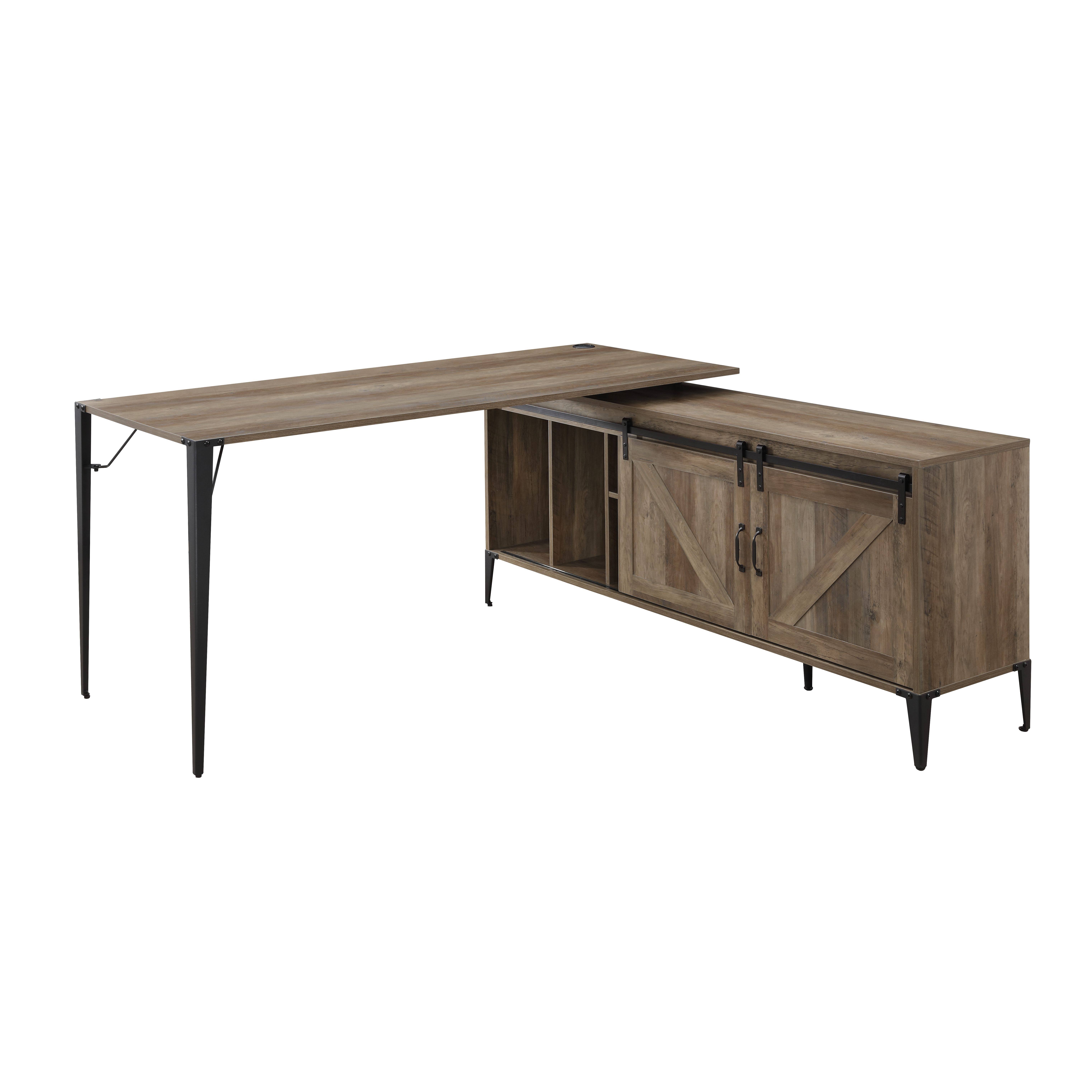 Acme Furniture Zakwani Writing Desk in Rustic Oak u0026 Black Finish