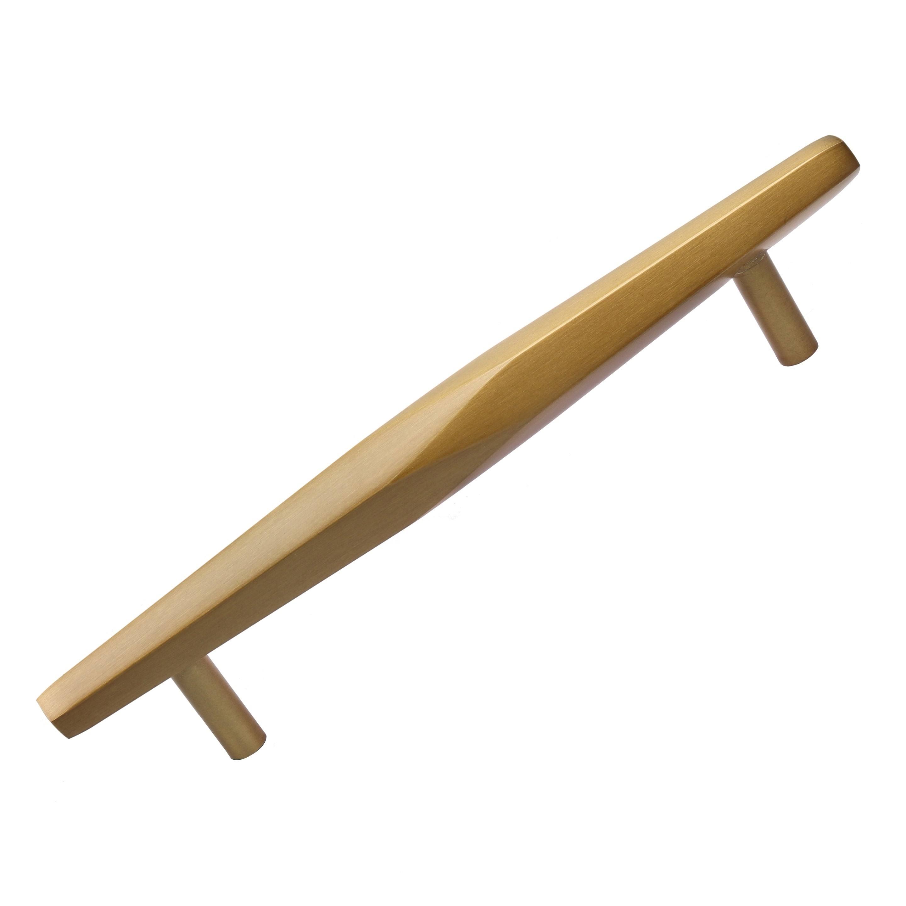 GlideRite 10-Pack 5-Inch Center Solid Faceted Bar Bar Pull Satin Gold