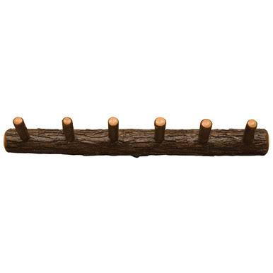 Hickory Wall Coat Rack - 36x22 with 6 Pegs - 36x22W x 5x22D x 4x22H - Cabin Style Furniture, Black Forest Decor