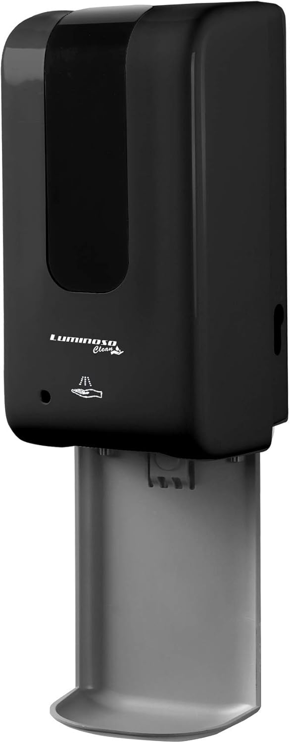 Automatic Touchless Soap and Hand Sanitizer Dispenser 1200ml Wall Mount with Drip Tray - BLACK - Commercial - Liquid/Gel - Hands Free Motion Sensor ADA Compliant Pack of 2