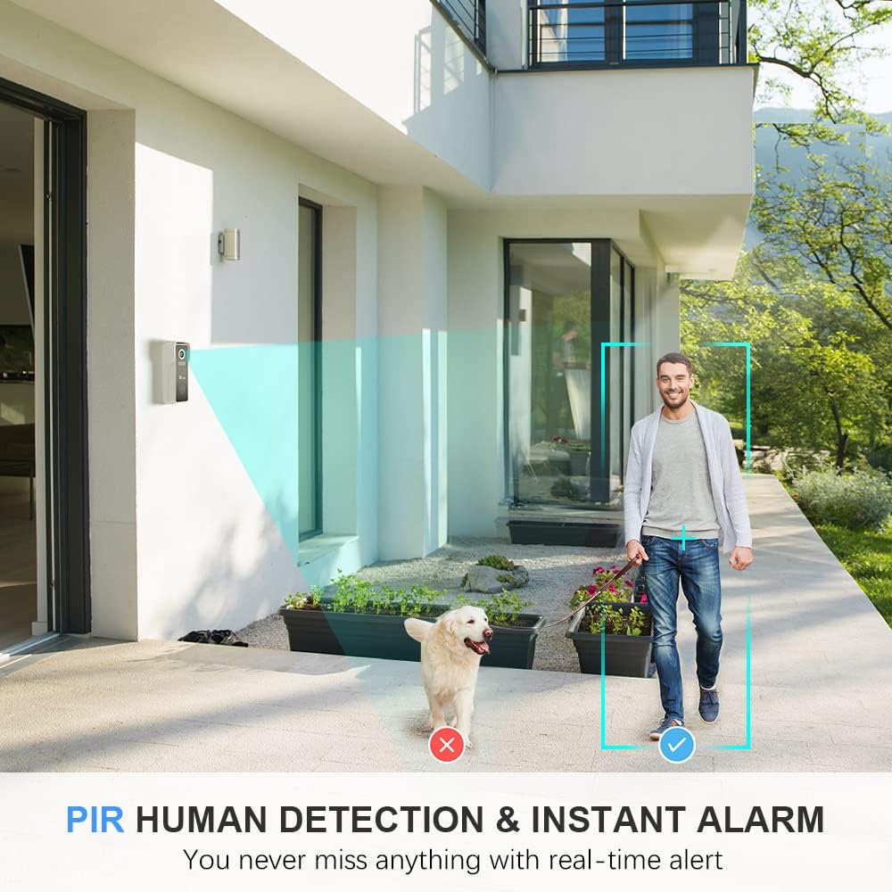 Wireless Doorbell Camera, Cococam WiFi Video Doorbell Smart Camera 1080P HD with Chime, Anti-Theft Alarm, PIR Human Detection, Night Vision, 2-Way Audio, Cloud & SD Storage, IP66 Pack of 2