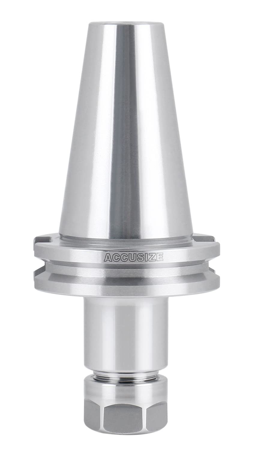 Accusize Industrial Tools Cat40 V-Flange Collet Chuck for Er16 Collets, Draw Bar Thread 5/8-11'', 8000 RPM, with A Projection Length 2.76'', 1601-0005