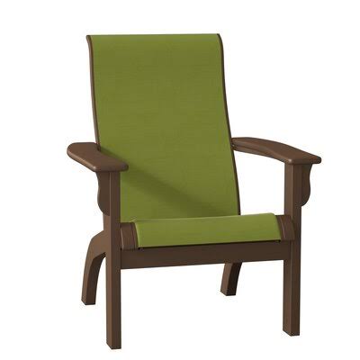 Sling Plastic Adirondack Chair Telescope Casual Frame Color: Textured Kona, Seat Color: Lime 38D