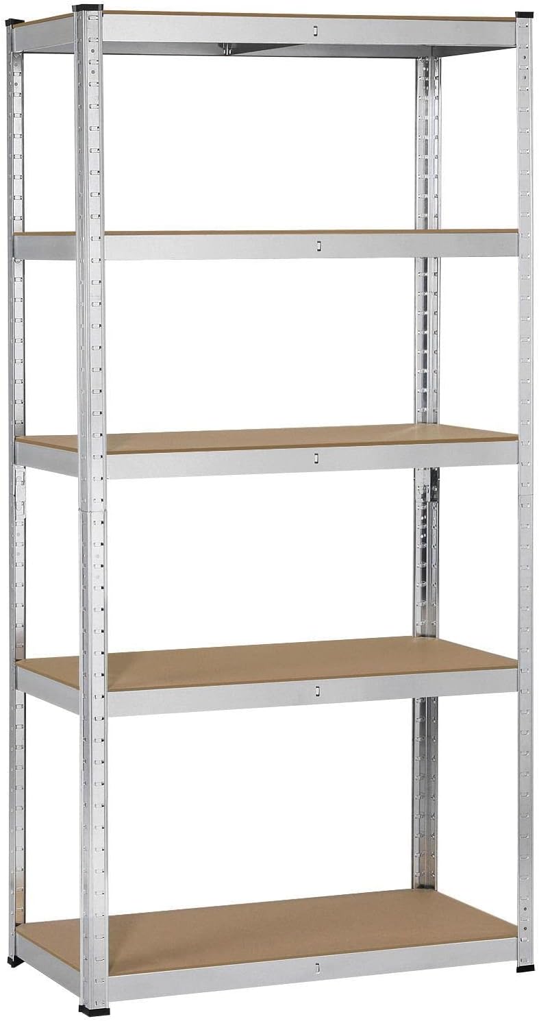 Yaheetech Heavy Duty 5-Shelf Garage Shelving, Metal Storage Shelves Adjustable Shelving Units Utility Rack for Garage, 71in Height