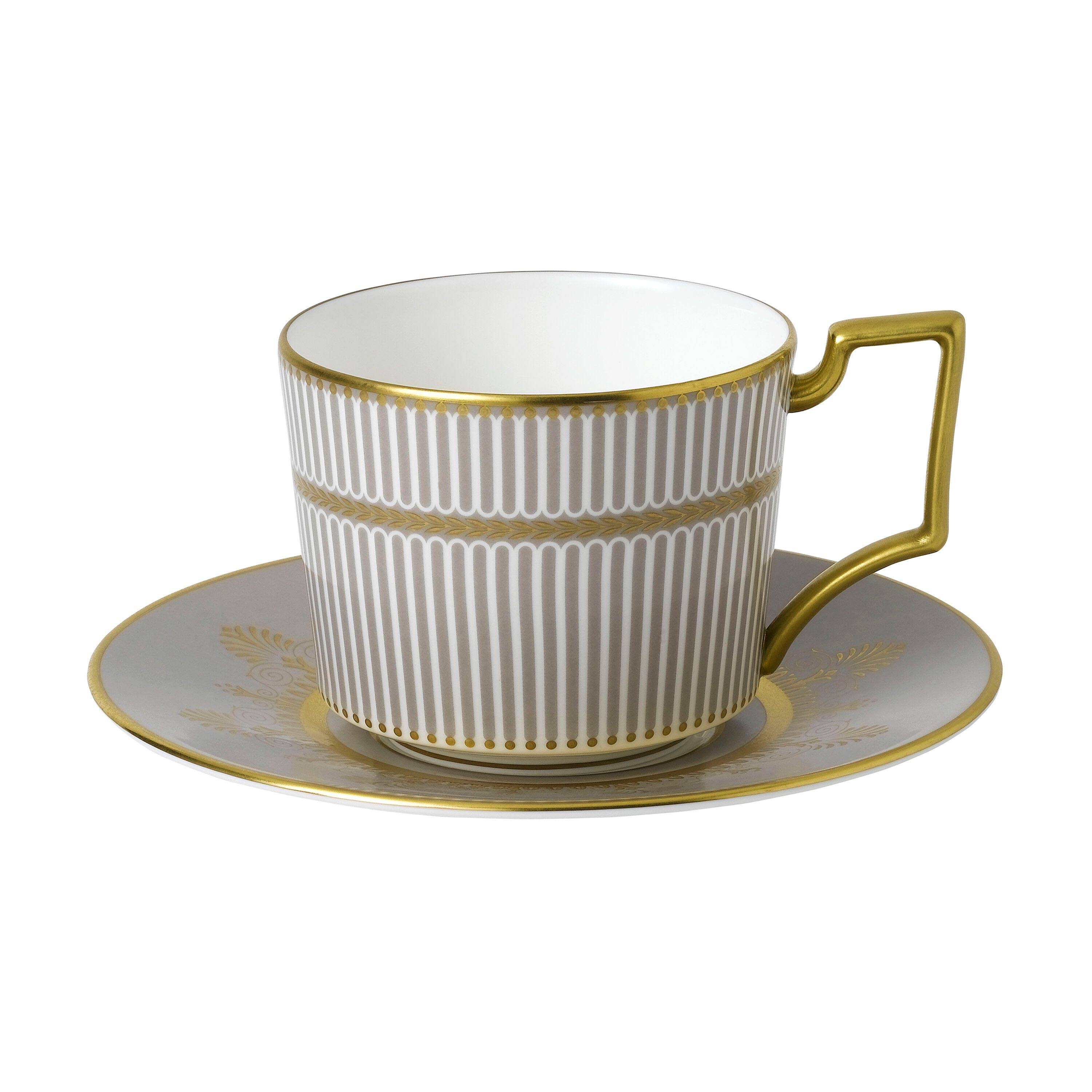Wedgwood - Anthemion Grey - Teacup u0026 Saucer