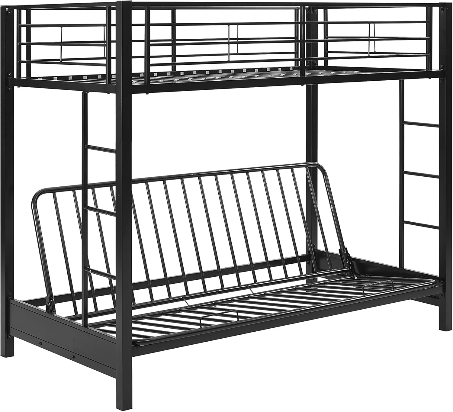 Home Accent Furnishings Sunrise Metal Twin-Over-Futon Bunk Bed in Black