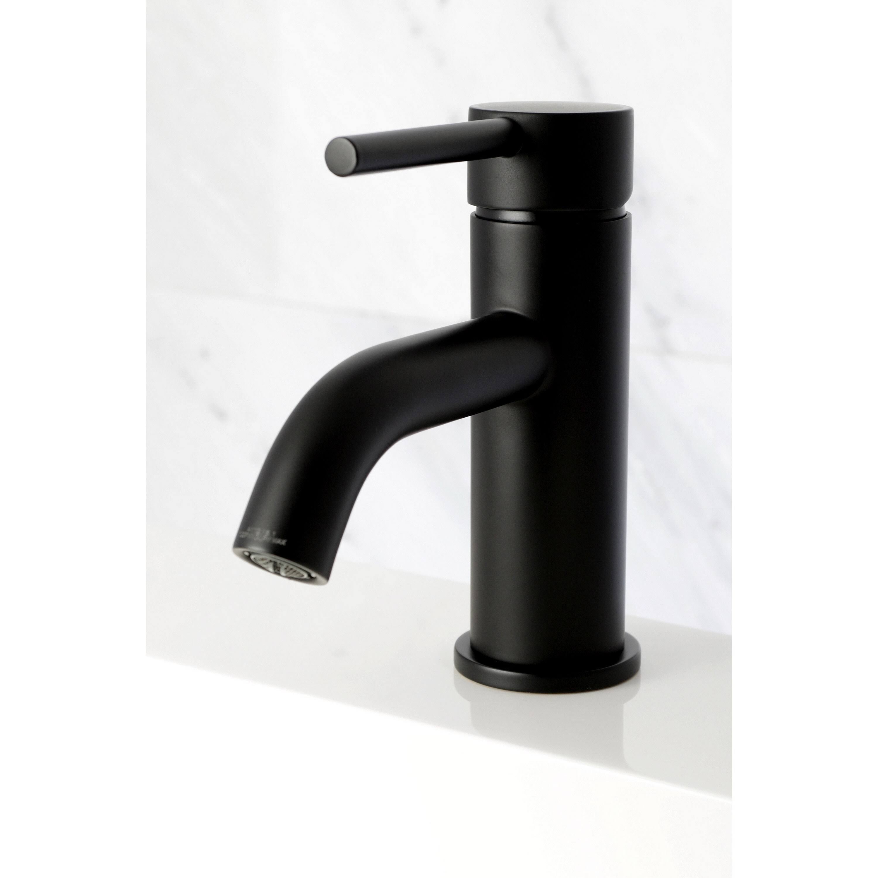 Kingston Brass Black Single Handle Bathroom Faucet with Pop-Up Drain