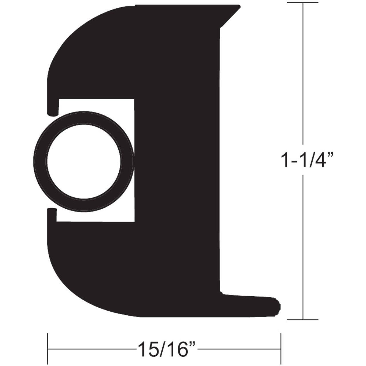 V11-3447BBK70-2 Taco Flex Vinyl Rub Rail Kit - Black w/Black Insert -