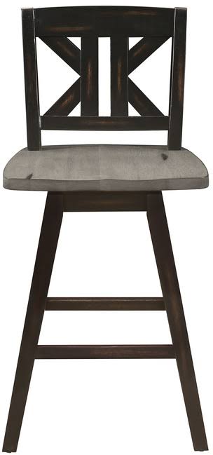 Homelegance Amsonia Black Sand Swivel Counter Height Chair-5602-24BKS1