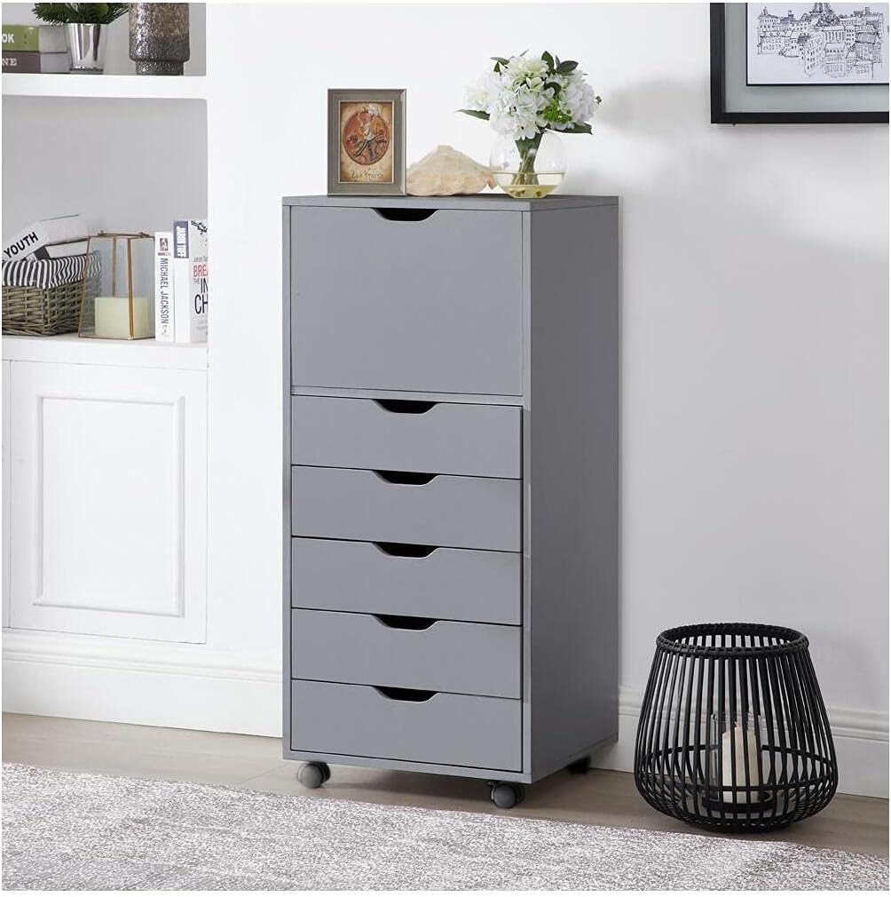 Naomi Home Carly 6-Drawer Office Storage Cabinet Black