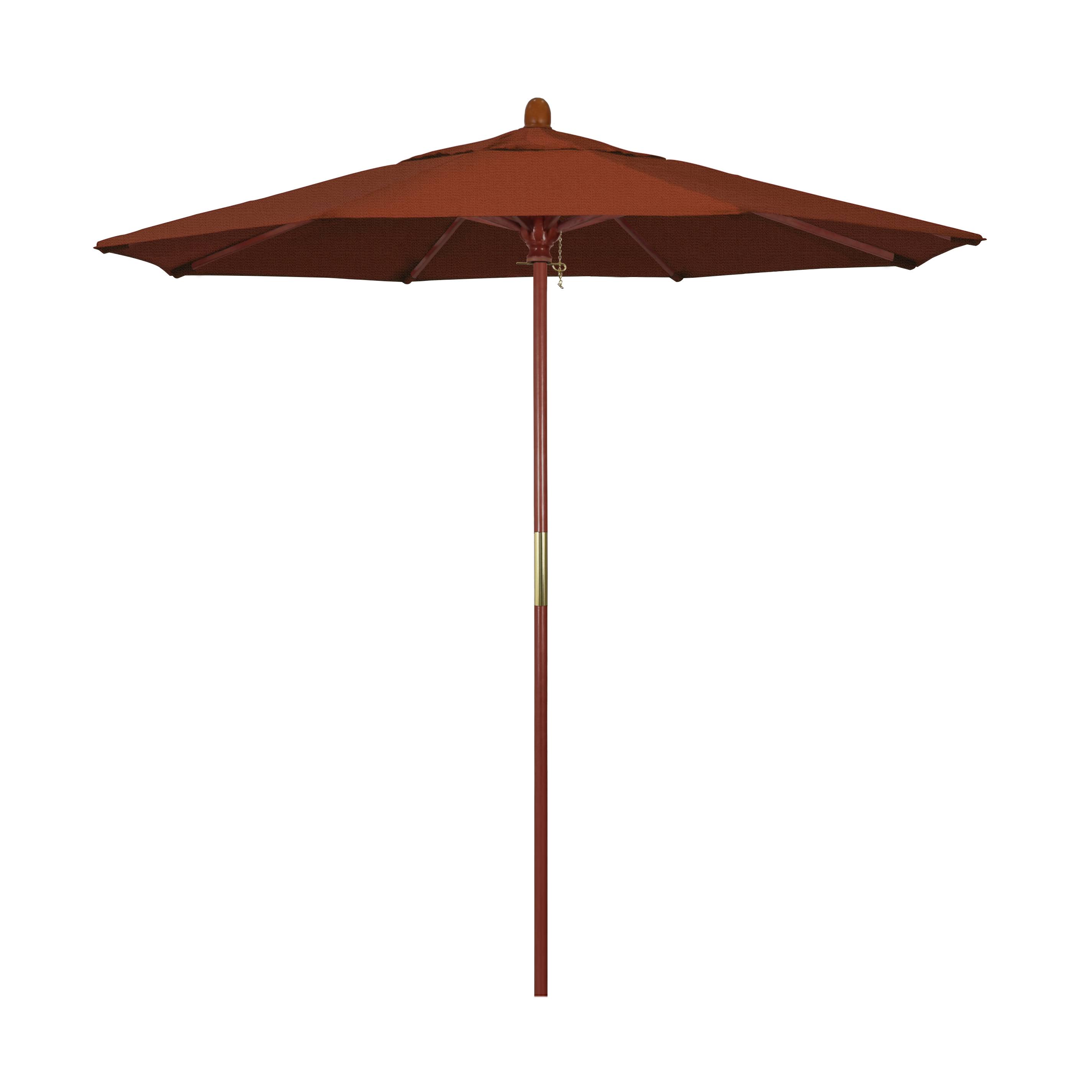 California Umbrella 7.5 ft. Wood Market Umbrella (Olefin Terracotta)