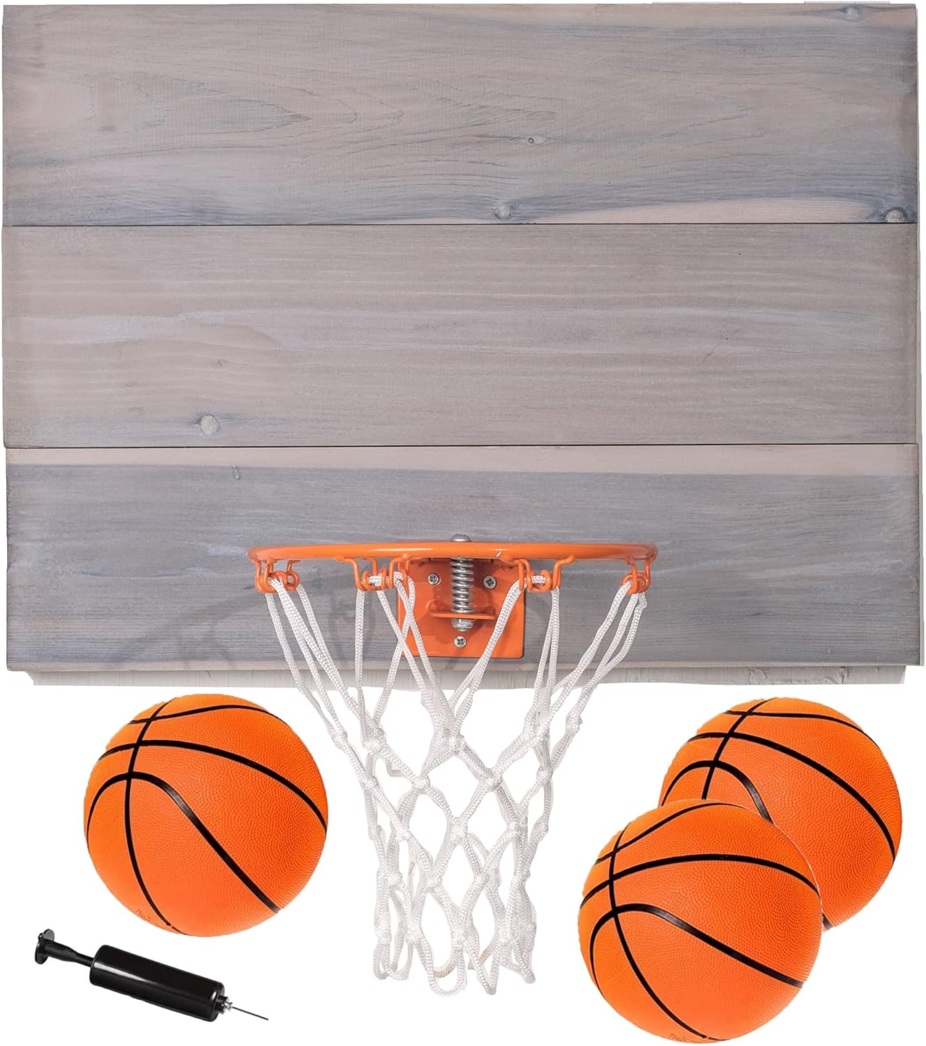 Cali Kiwi Pros Indoor Basketball Wood Backboard, for Wall Made with American Cedar. Includes 9” Hoop, Net & 3 Mini Basketballs & Hand Pump + 5 Bonus Balls Pack of 2
