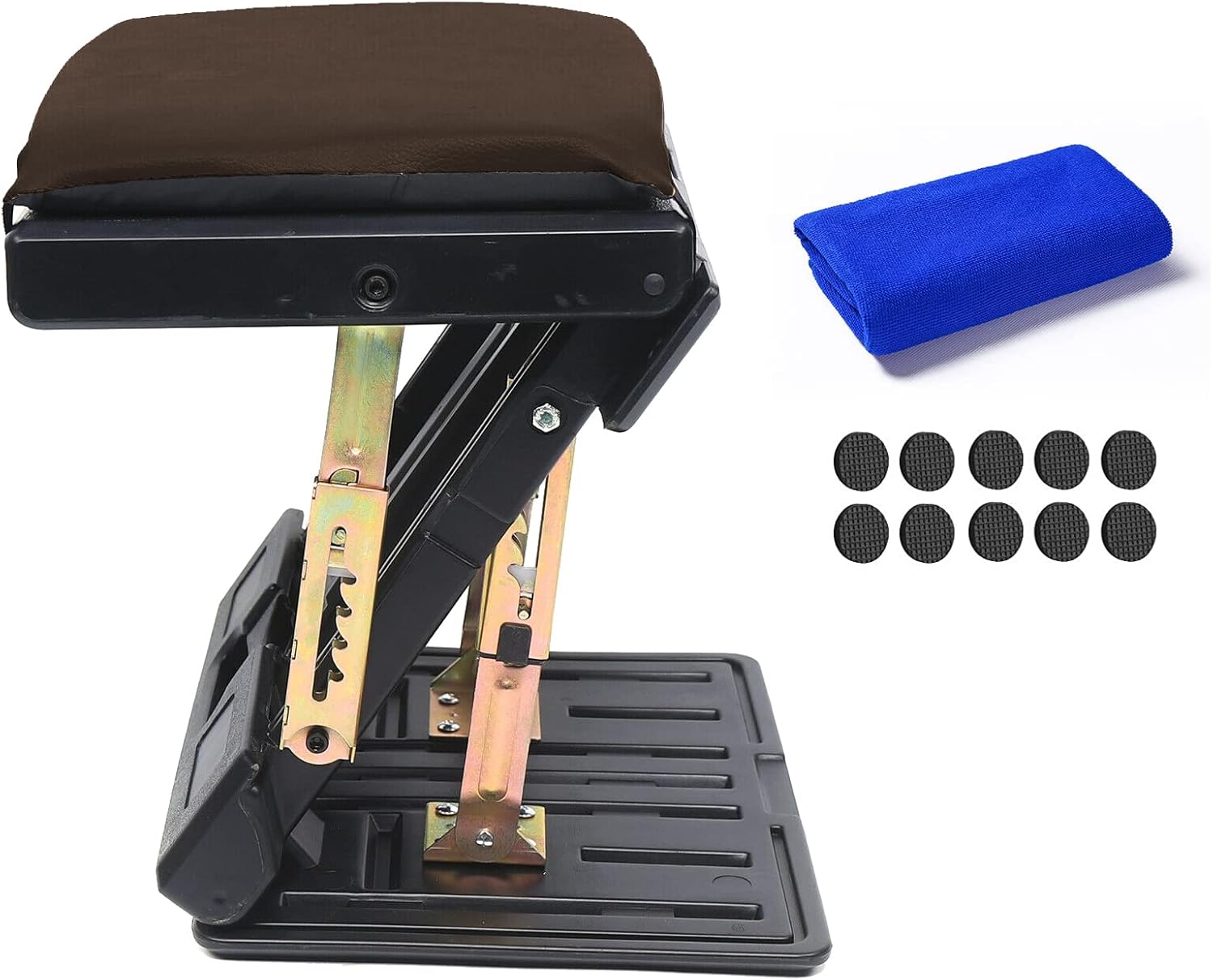 Ergonomic Footrest, Upgrade Adjustable Footrest Max-Load 180Lbs with Removable Soft Foot Rest Pad Under Desk Footrest for Car, Home, Train, 4-Level Height Adjustment (Grey) Pack of 2