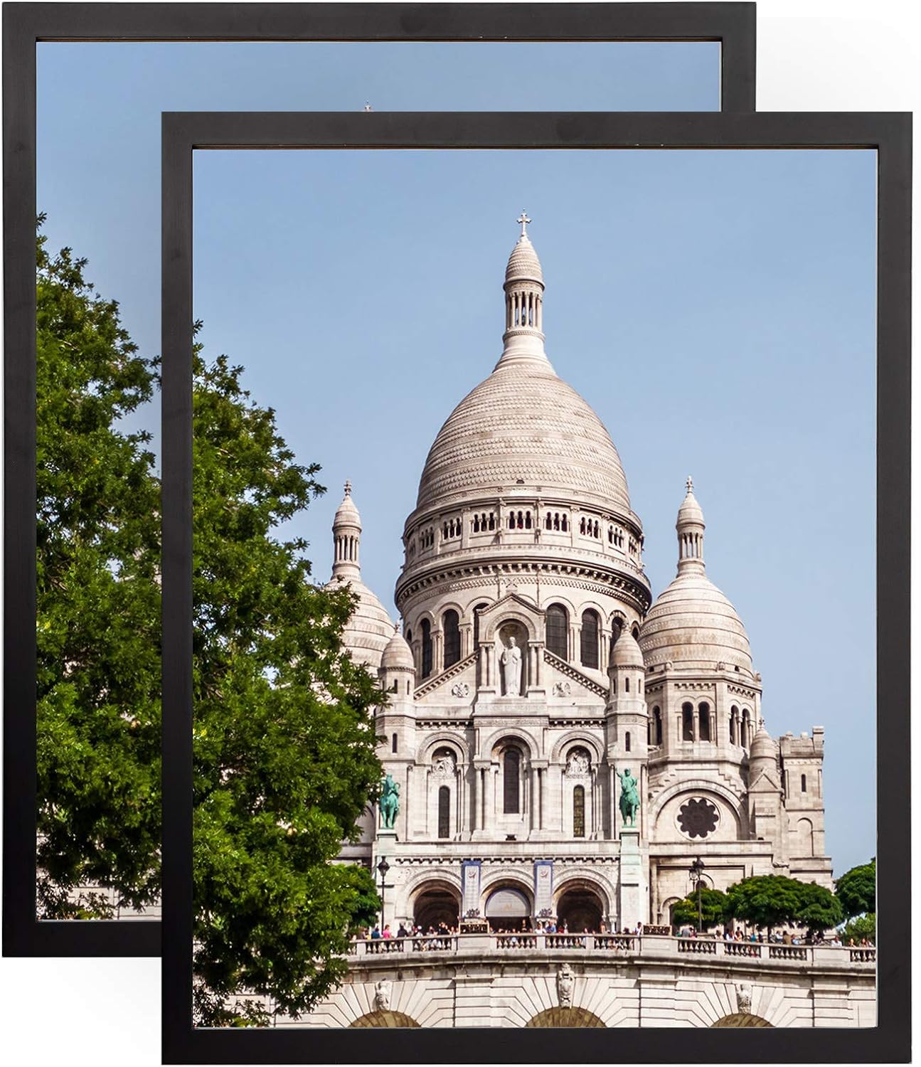 Koonmi 24x36 Poster Frame Black Wood Frame for Movie Poster, Prints, Artwork (Set of 2) Pack of 2