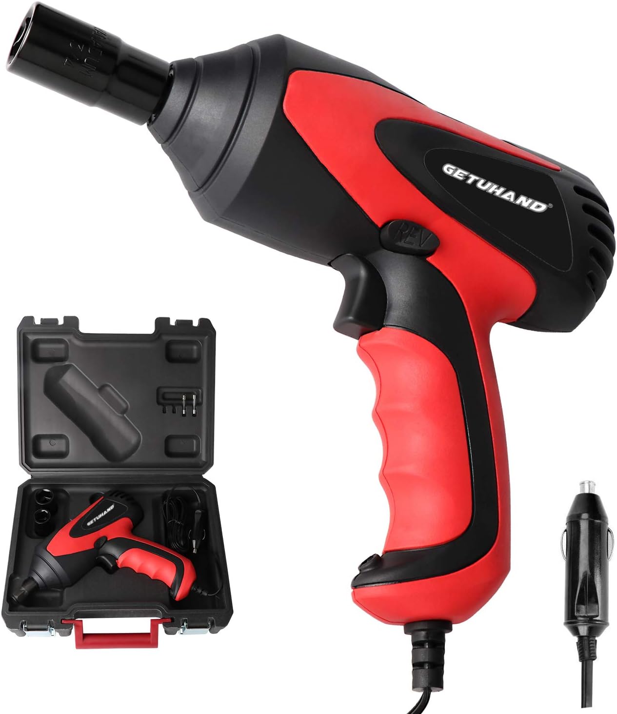 GETUHAND Car Impact Wrench 1/2 Inch & 12 Volt Portable Electric Impact Wrench Kit, Tire Repair Tools with Sockets and Carry Case