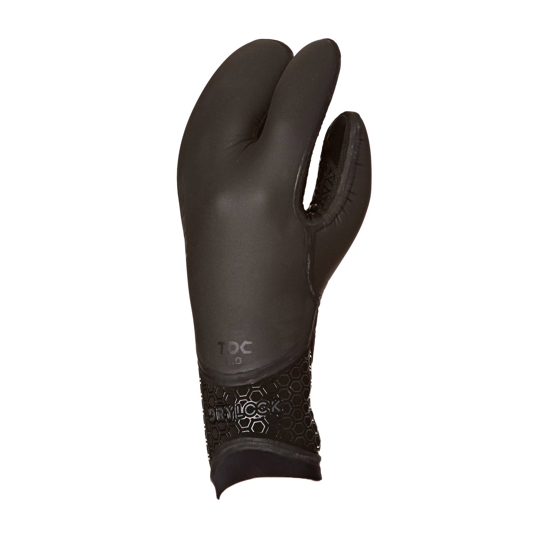 Xcel Drylock 5mm Texture Skin 3 Finger Gloves-Black-Medium