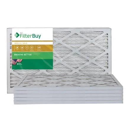 AFB Gold MERV 11 14x24x1 Pleated AC Furnace Air Filter. Pack of 6 Filters. 100% produced in The USA.