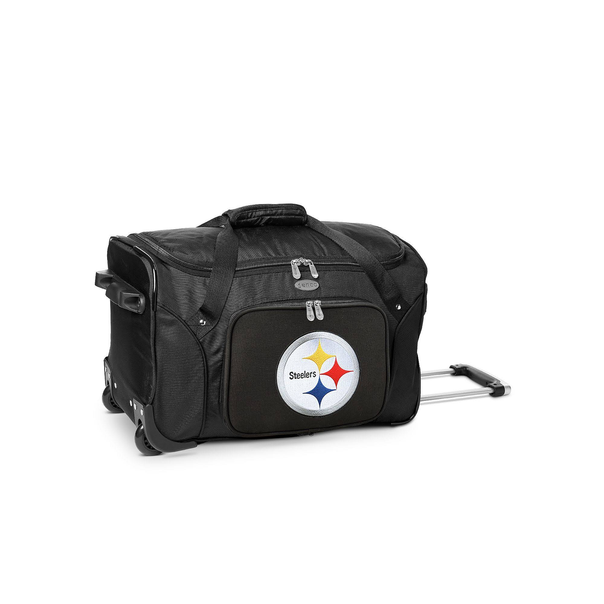 Denco Pittsburgh Steelers 22-inch Wheeled Duffel Bag, Black