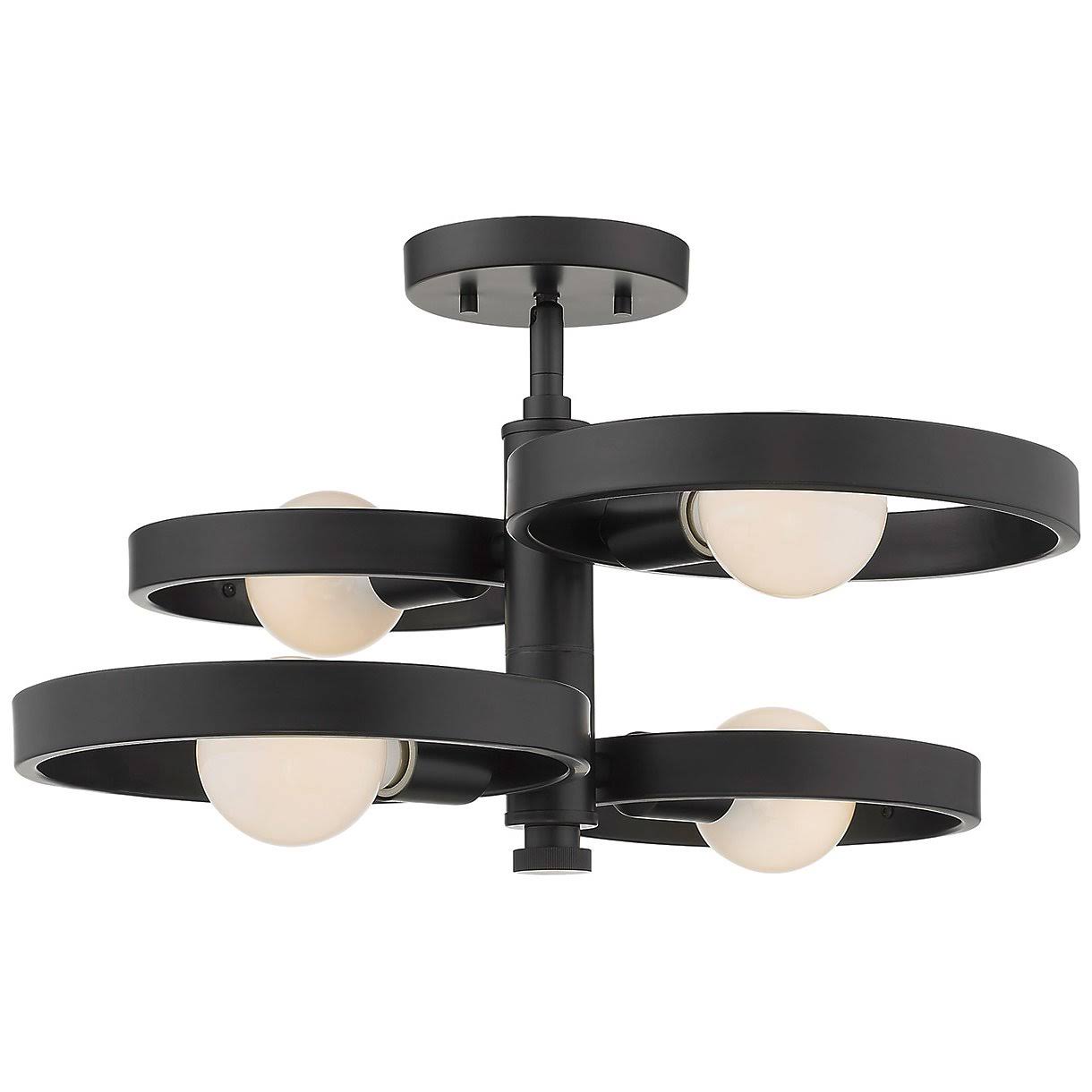 Golden Lighting 8330-4SF Blk Sloane 4-Light Semi-Flush Ceiling Black