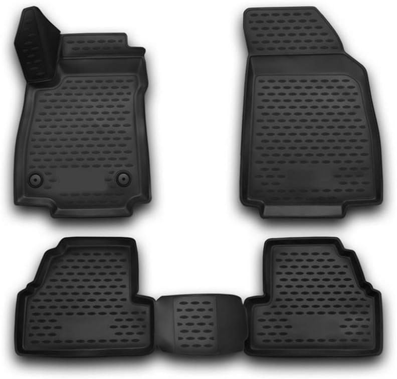 Fits 2014-2022 Chevrolet Trax / 2013-2022 Buick Encore Floor Mats Front & 2nd Row Seat Liner Set All Weather Full Set Liners (Black)