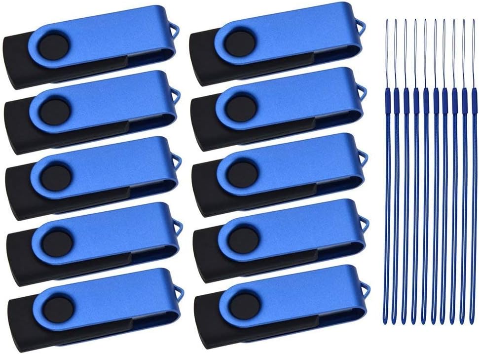 USB Flash Drive 4GB 10 Pack USB 2.0 Thumb Drives Kepmem 4 GB Memory Sticks Portable Jump Drive Bulk Swivel 10 Pieces Zip Drives Mixed Colors Pendrive Friend Gift Data Storage and Backup Pack of 2